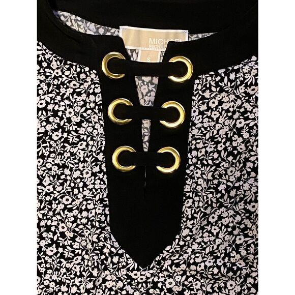 Woman’s MICHAEL Michael Kors SZ S Black/White Floral Print Stylish Dress - Picture 2 of 5
